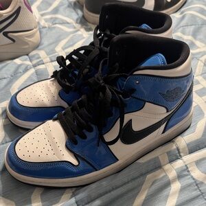Jordan Athletic Shoes in Blue, White, and Black